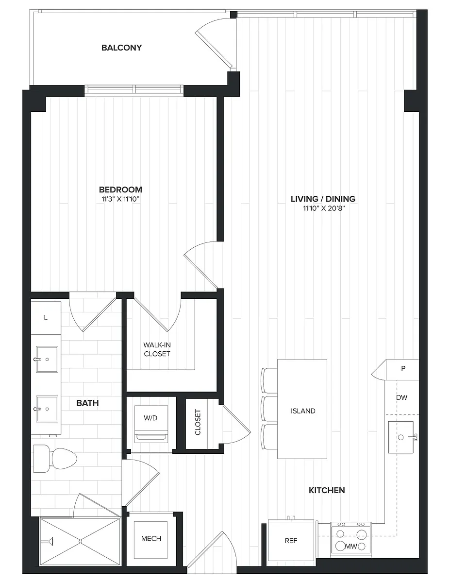 Floor plan 01BR-01A