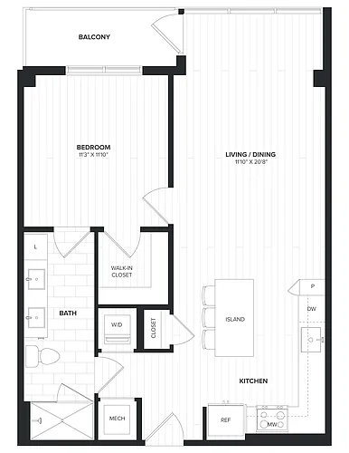 Floor plan 01BR-01A