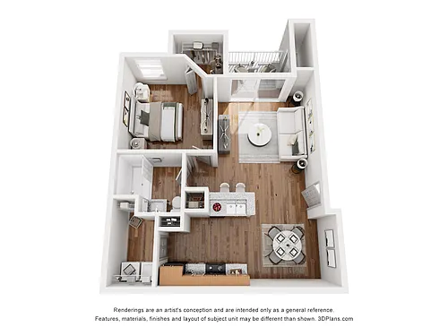 Floor plan A2 Peyton - 1 Bedroom, 1 Bathroom