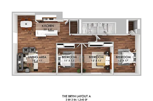 Floor plan Three Bedroom