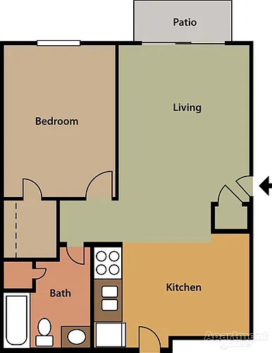 Floor plan 1 Bedroom Standard