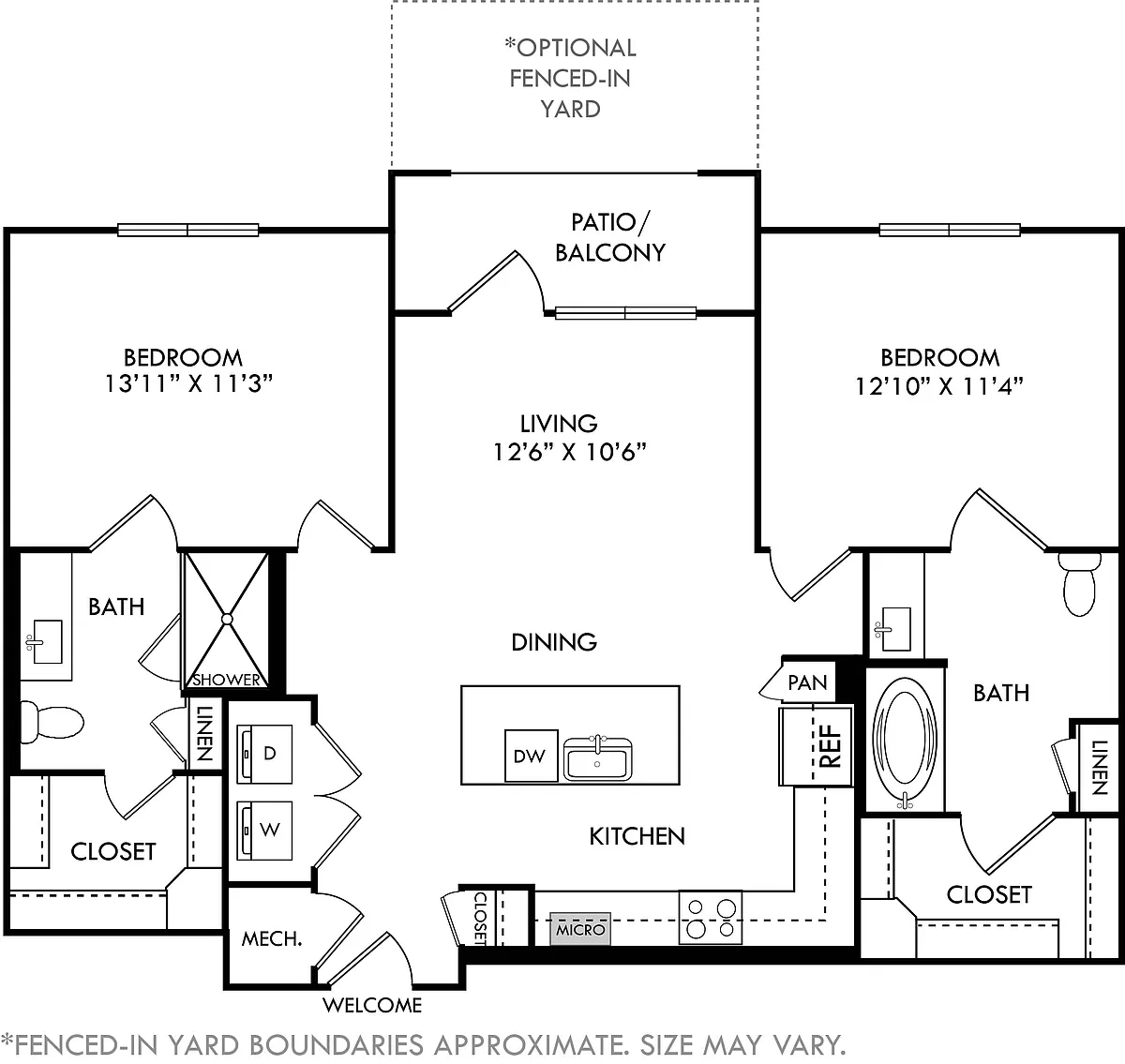 Floor plan Baylor with Fenced In Yard