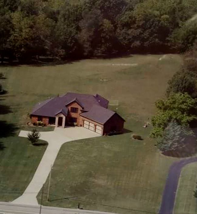 Arial view of home