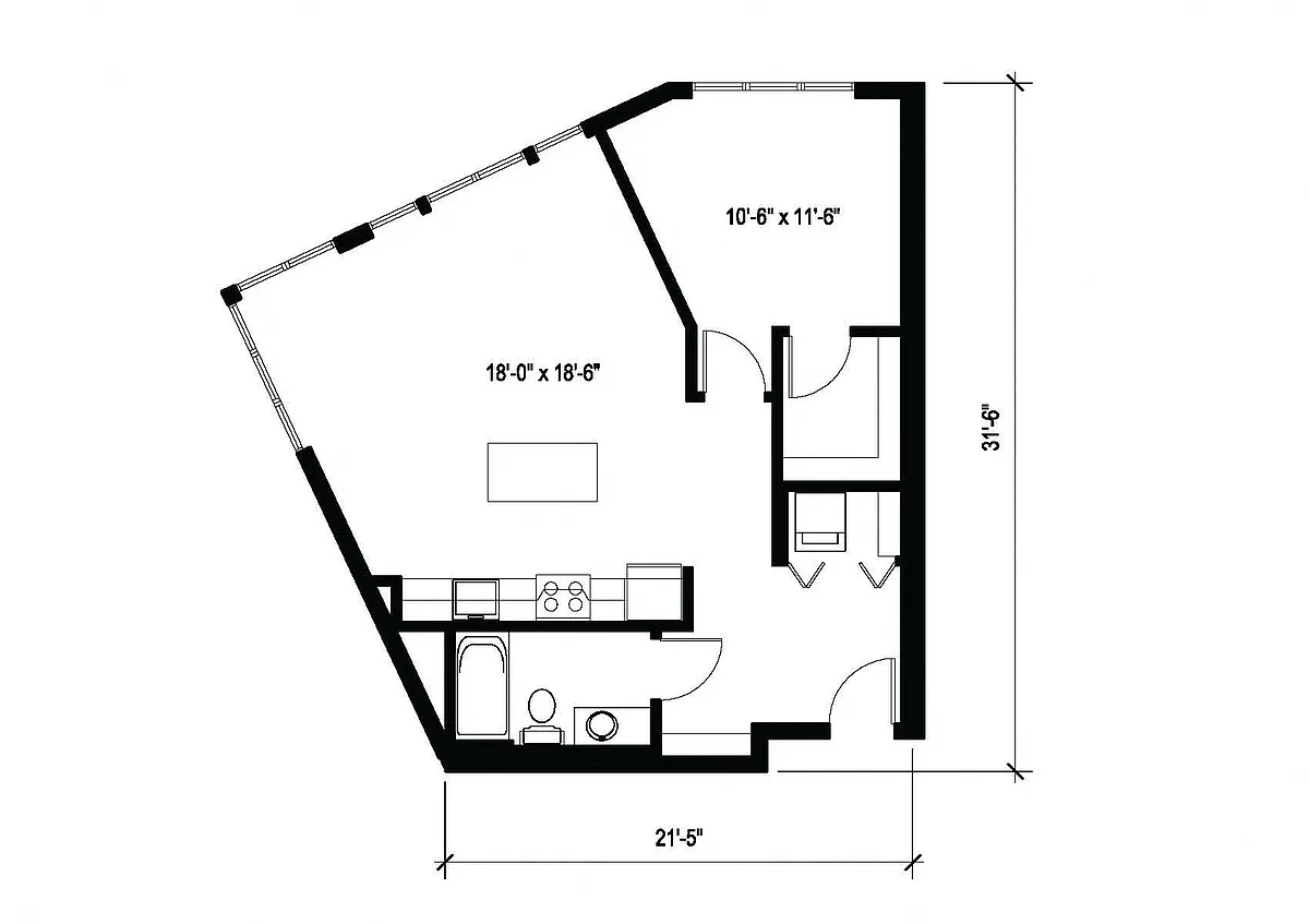 Floor plan 1X1 C24