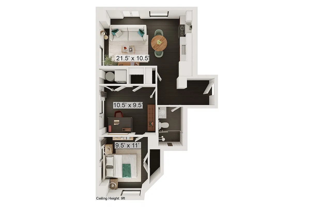 Floor plan Jake - 2 Bed, 1 Bath