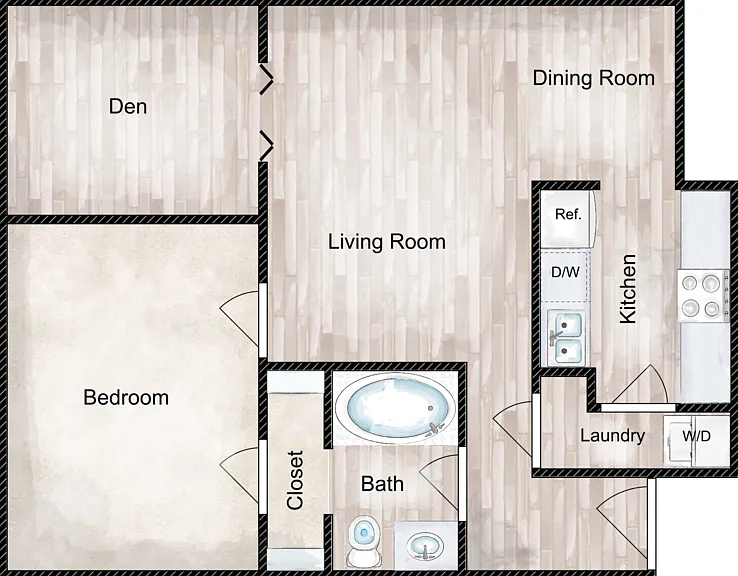 Sofie at the Cottages Floorplan Diagram