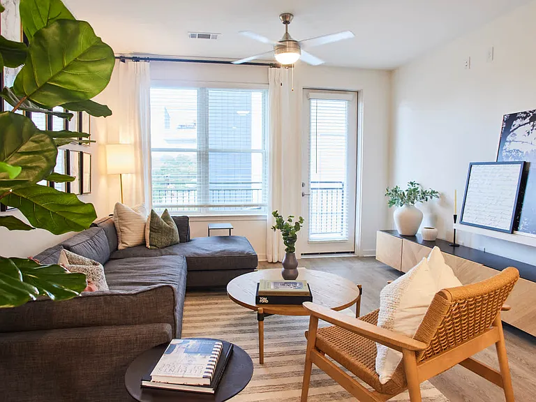 Living Room with Balcony and Hard Surface Flooring