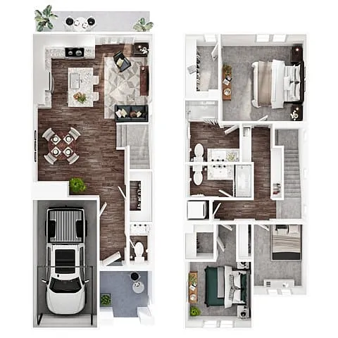 Floor plan 3BR/2.5BA - C1