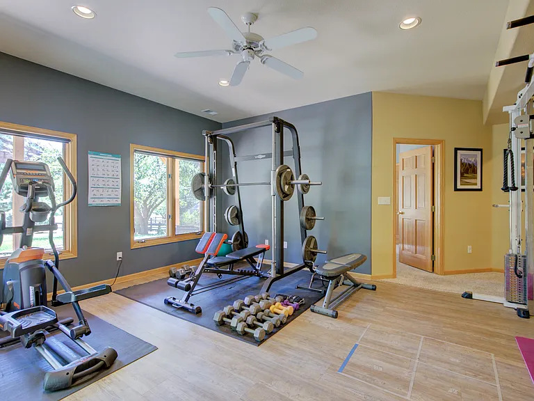 Dedicated space for your personal gym. Some equipment is negotiable with lease.