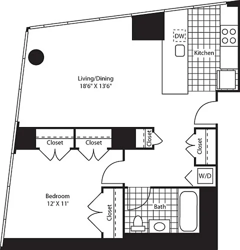 Floor plan One Bedroom BG FL 47-79