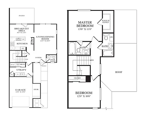 Floor plan 2 BR 2 BA