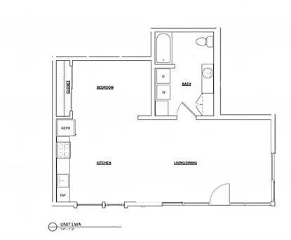 Floor plan Large Urban One Bedroom