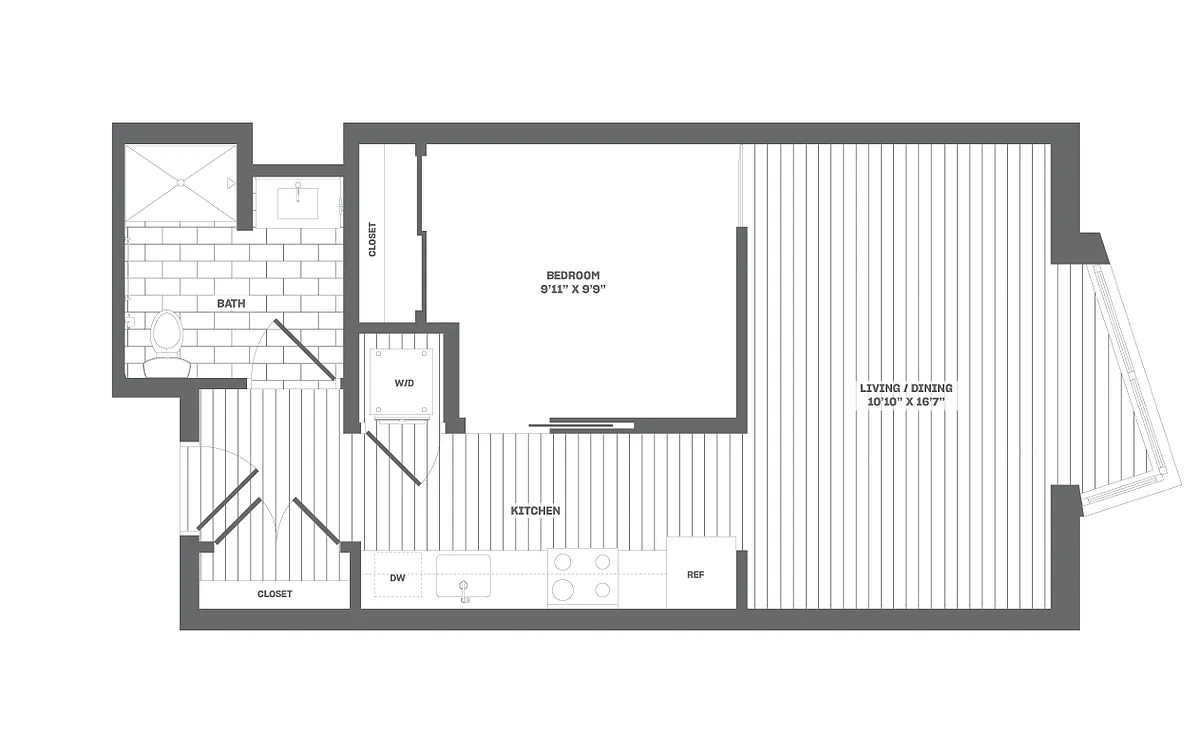 Floor plan 1 Bed/1 Bath-B4.2