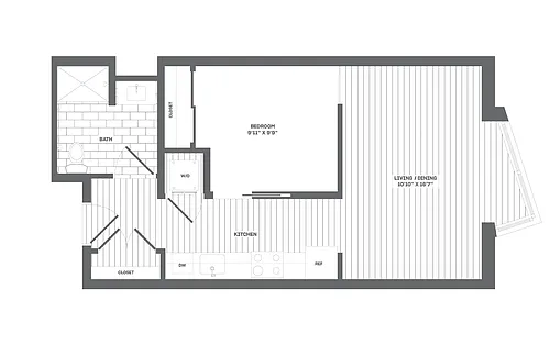 Floor plan 1 Bed/1 Bath-B4.2