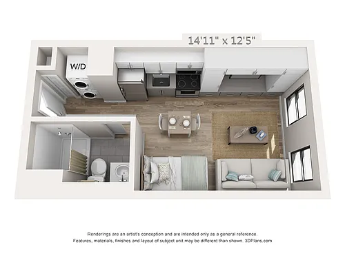 Floor plan Studio 1 B | 321