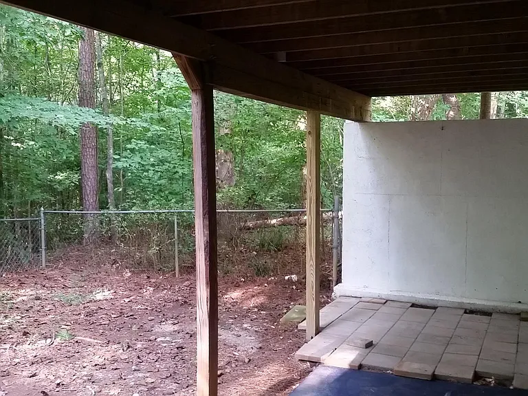 Lower porch and yard