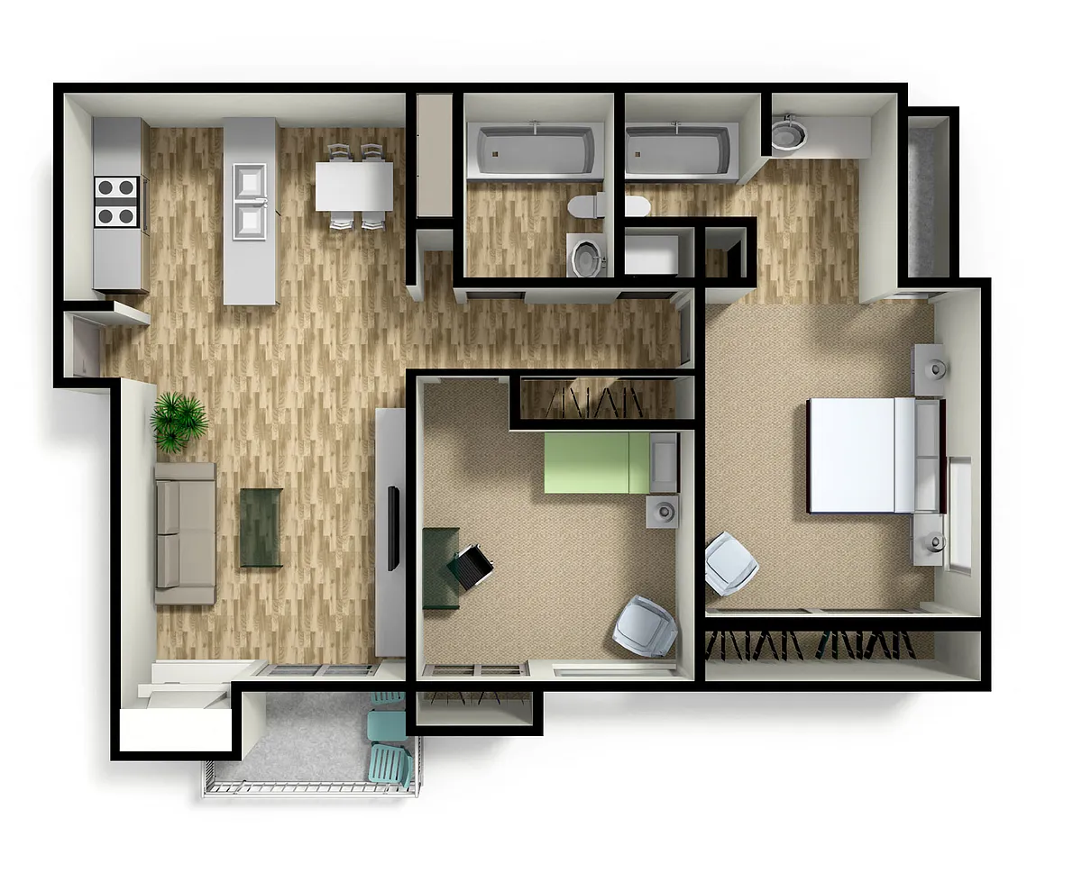 Floor plan 2x2 Platte