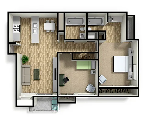 Floor plan 2x2 Platte