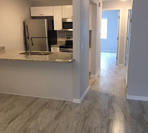 Hallway and kitchen