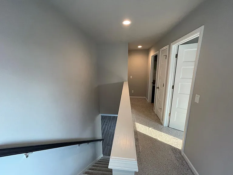 All three bedrooms are upstairs