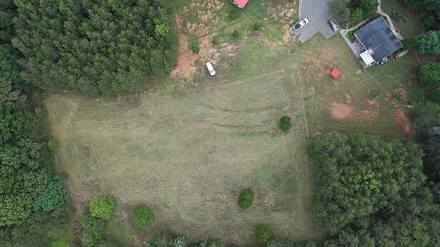 Arial view of back yard