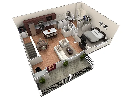 Floor plan 1 BR Grand Overlook