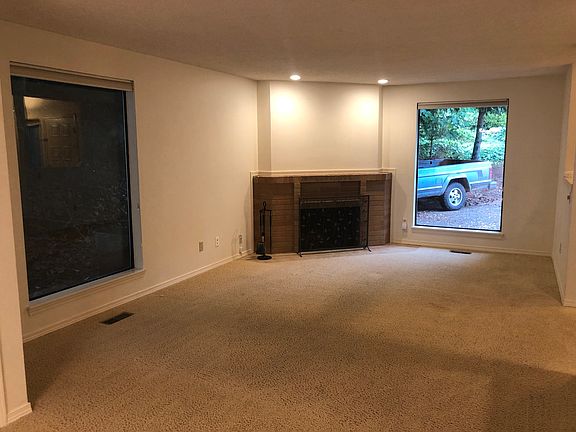 Living Room with Wood burning fireplace