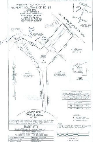 Lot survey showing property.