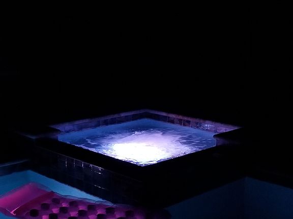 Hot tub at night with LED 