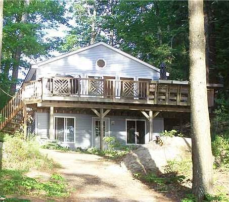 from the water looking up to the house