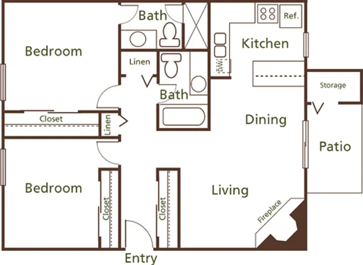 Two Bedroom A Floorplan Diagram