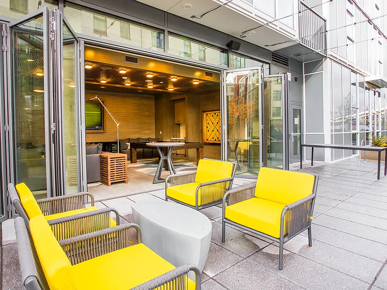Block 17 Apartments Clubhouse Exterior Patio
