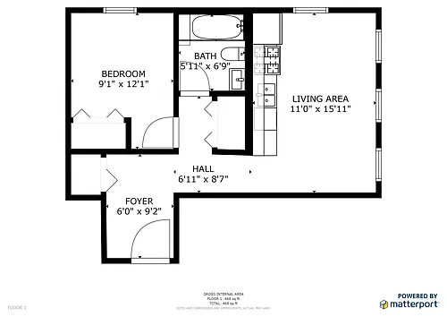 Floor plan One Bedroom