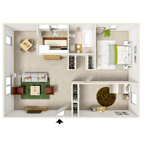Floor plan Two Bedroom Apartment