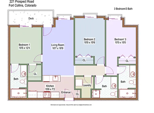 Floor plan 221 W Prospect Rd. 3 Bed, 3 Bath