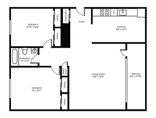 Floor plan 2x1 With Terrace
