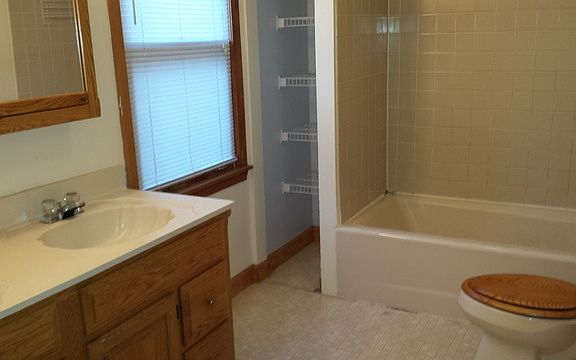 Large bathroom with double vanity