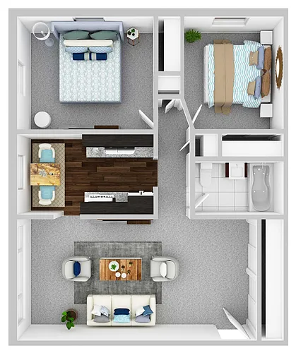 Floor plan 2 Bed 1 Bath