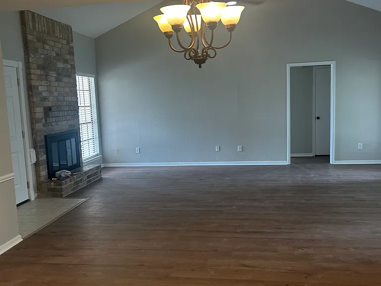 Another view from the kitchen countertop to the open floor plan.