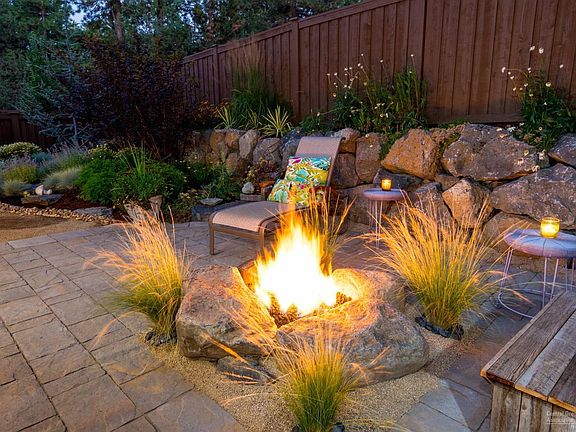A Natural back yard fire pit