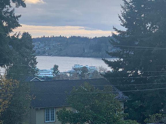 View of ferry dock from living room and deck.