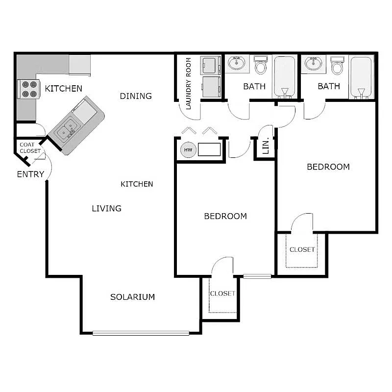 Floor plan 2 Bedroom 2 Bathroom