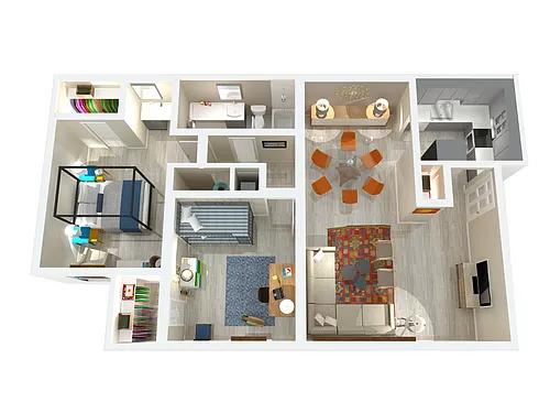 Floor plan 2 Bedroom 1 bathroom