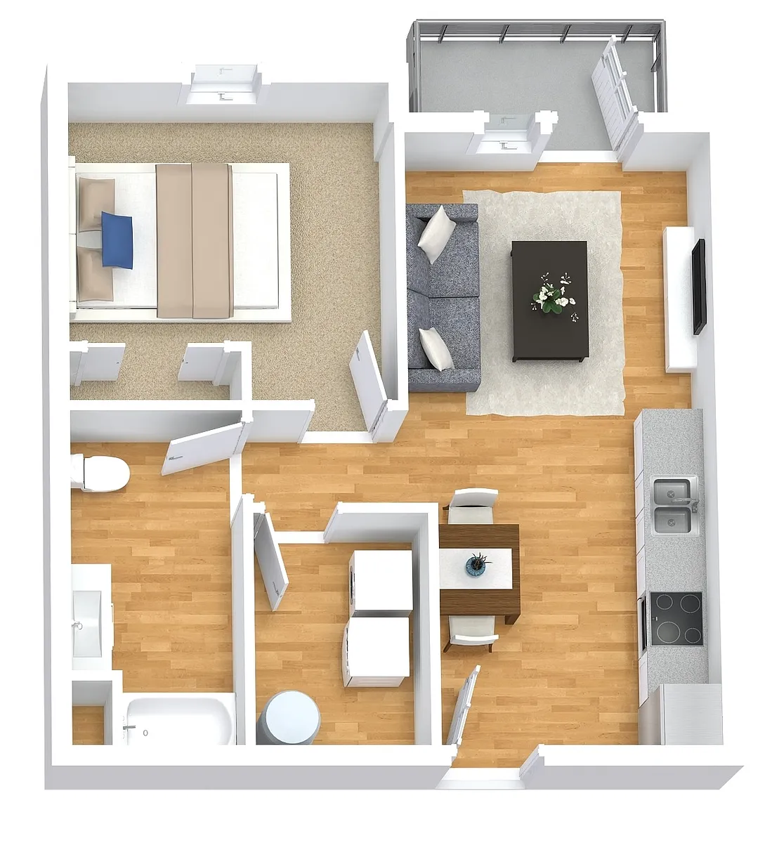 Floor plan 1 Bedroom Private Entry