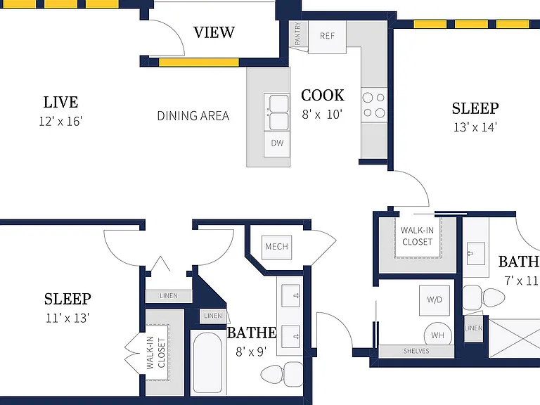 Floor Plan 2C | Arrabelle Apartments | Apartments in Cedarburg, WI Floor Plan 2C | Arrabelle Apartments | Apartments in Cedarburg, WI