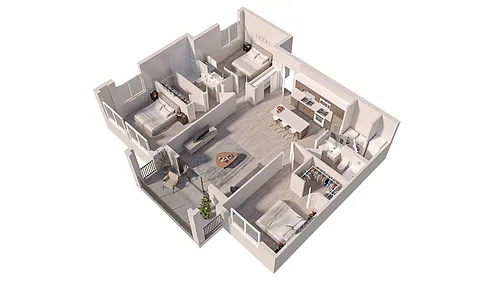 Floor plan 3BR B2