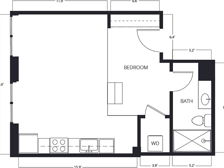 Studio | 1 Bath | 398-410 SQ FT Studio | 1 Bath | 398-410 SQ FT
