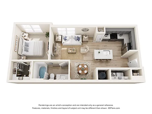 Floor plan E-A1-A (Income Restricted)