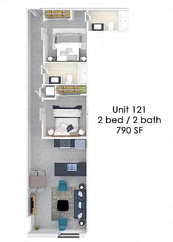 Floor plan Fording Flats 121