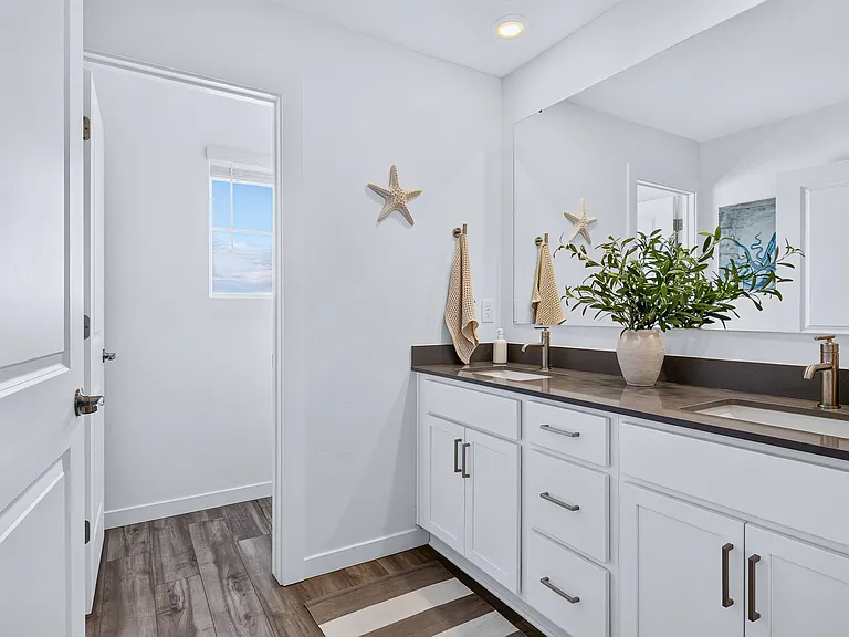 Master Suite Bathroom with Double Vanity & Private Toilet Room